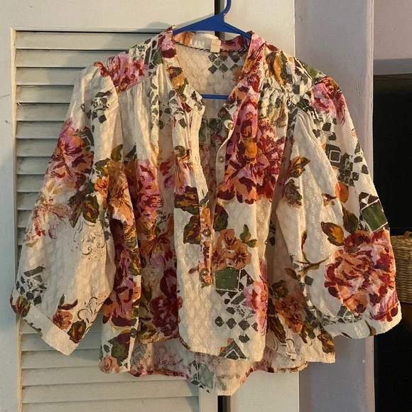 Anthropologie Pilcro cropped surf blouse - Picture 3 of 4